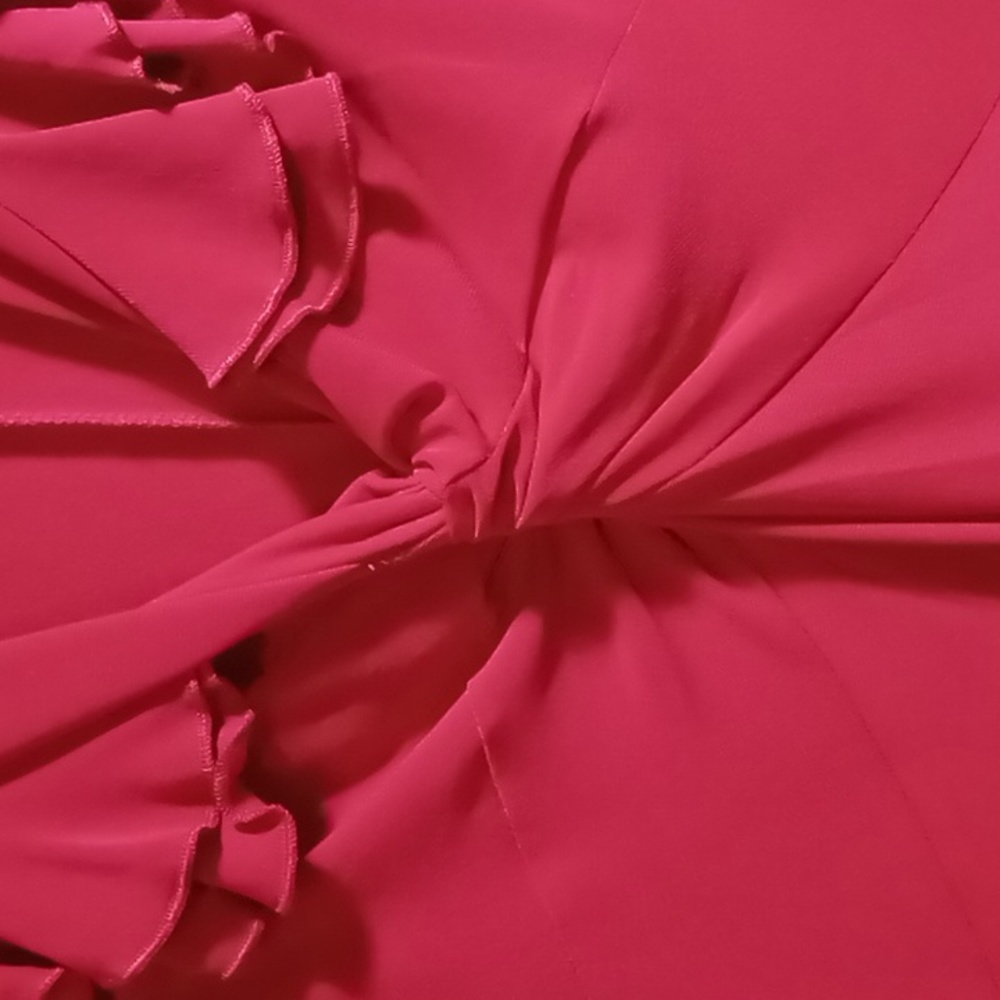 Sere Nade Red V Neck Knot and Ruffle Dress L - Picture 4 of 5